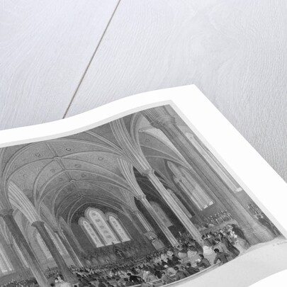 Interior of Temple Church during a service, City of London by Harden Sidney Melville