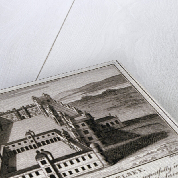 Bird's-eye view of King James's College, Chelsea, London by John Barlow