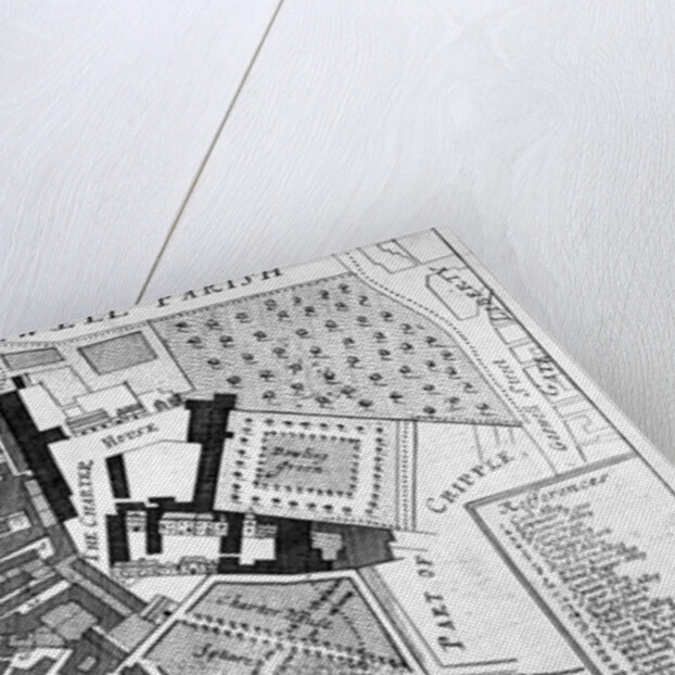 Map of Charterhouse and Cow Cross showing adjoining parishes and wards, London by Anonymous