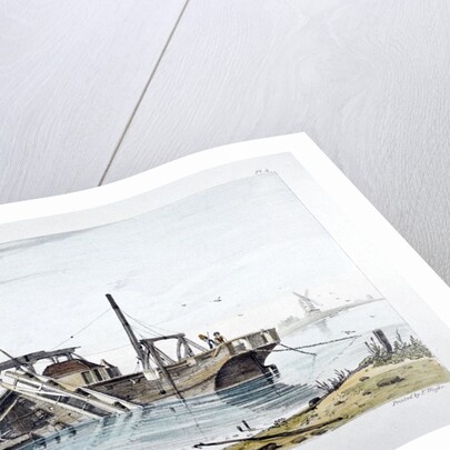 View of a sand vessel on the River Thames at Vauxhall, London by George Harley