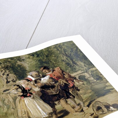 Sir Andrew Aguecheek Writes a Challenge by Sir John Gilbert