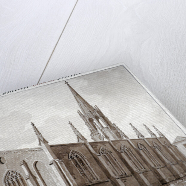 North-east view of the Church of St Mary the Less, Lambeth Butts, London by John Chessell Buckler