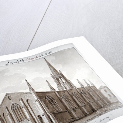 North-east view of the Church of St Mary the Less, Lambeth Butts, London by John Chessell Buckler