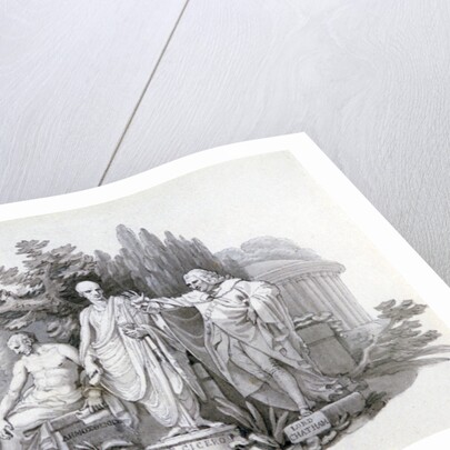 Two Youths contemplating Statues of Demosthenes, Cicero and Pitt by Edward Francis Burney