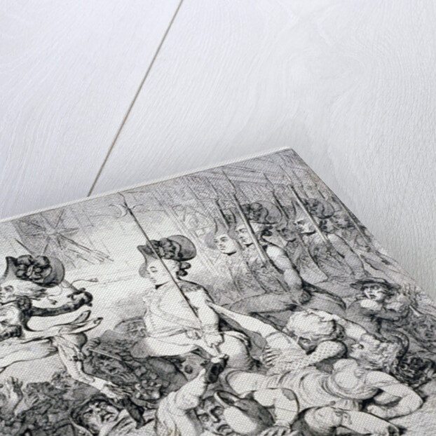 A march to the Bank, vide the Strand, Fleet Street, Cheapside &c morning & evening by James Gillray