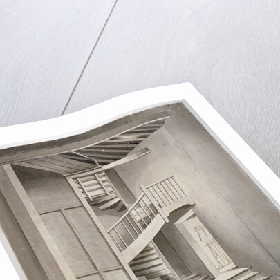 Interior view of the staircase in Surrey Theatre on Blackfriars Road, Southwark, London by Clarkson Stanfield