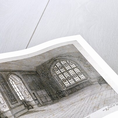 Interior view of the Jerusalem Chamber in Westminster Abbey, London by Frederick Nash