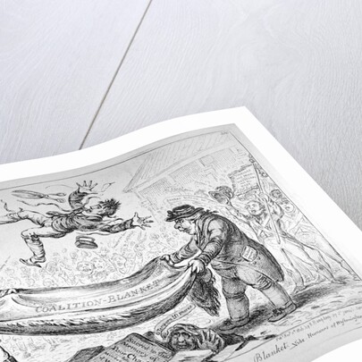 The high-flying candidate, (ie Little Paul-Goose), mounting from a blanket by James Gillray