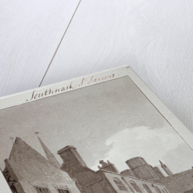 View looking towards the gateway of Montague House, Southwark, London by John Chessell Buckler