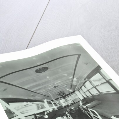 Interior of coach type ambulance, Western Ambulance Station, Fulham, 1935 by Unknown