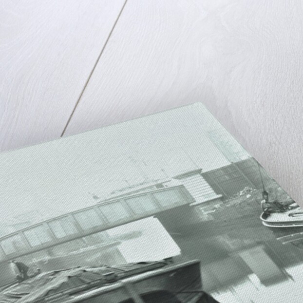 Man mooring a barge by a river bank, Poplar, London, 1905 by Unknown