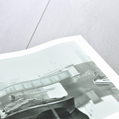 Man mooring a barge by a river bank, Poplar, London, 1905 by Unknown