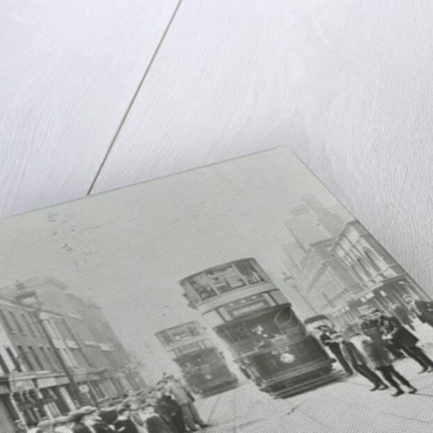 Pedestrians and trams in Commercial Street, Stepney, London, 1907 by Unknown