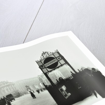 Trafalgar Square with Underground entrance and Admiralty Arch behind, London, 1913 by Unknown
