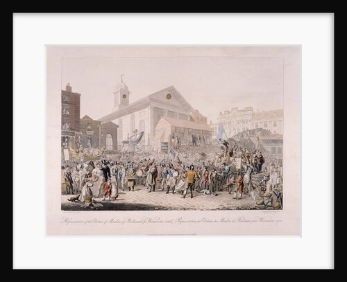 Election in Covent Garden, London by Rudolph Ackermann