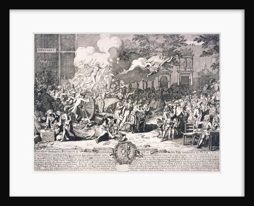 A monument dedicated to posterity in commemoration of ye incredible folly transacted in...1720 by Bernard Baron