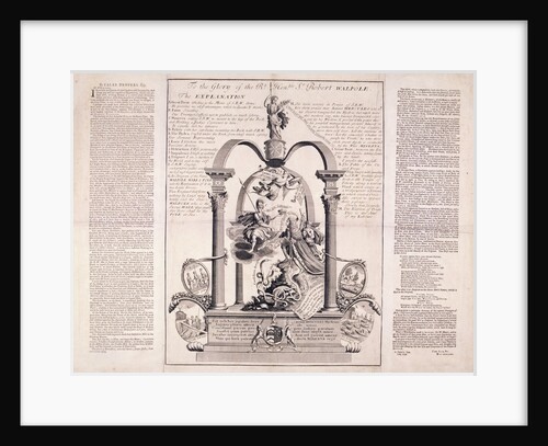 To the Glory of the Rt Honble Sr Robert Walpole by F Dumouchel