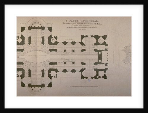 Plan of seating arrangements for the Duke of Wellington's funeral by Anonymous