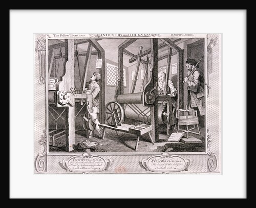 The fellow 'prentices at their looms', plate I of Industry and Idleness by William Hogarth