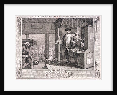 The industrious apprentice a favourite..., plate IV of Industry and Idleness by William Hogarth