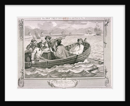The idle 'prentice turn'd away and sent to sea', plate V of Industry and Idleness by William Hogarth