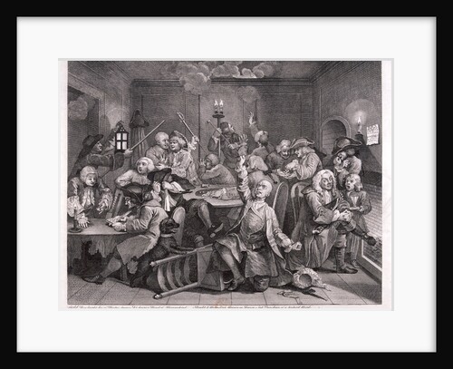 A Rake's Progress; plate VI of VIII by William Hogarth