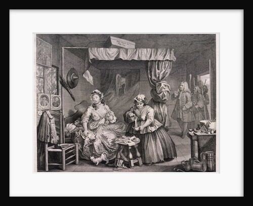 The Compleat trull at her lodging in Drury Lane, plate III of The Harlot's Progress by William Hogarth