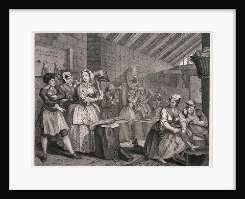 In Bridewell beating hemp, plate IV of The Harlot's Progress by William Hogarth