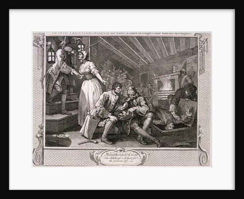 The idle 'prentice betray'd by his whore ...', plate IX of Industry and Idleness by William Hogarth