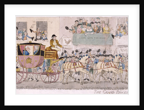 Procession of King George III and Queen Charlotte to St Paul's Cathedral, London by Thomas Rowlandson