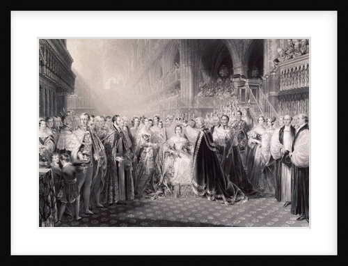 Coronation of Queen Victoria at Westminster Abbey, London by Charles Edward Wagstaff