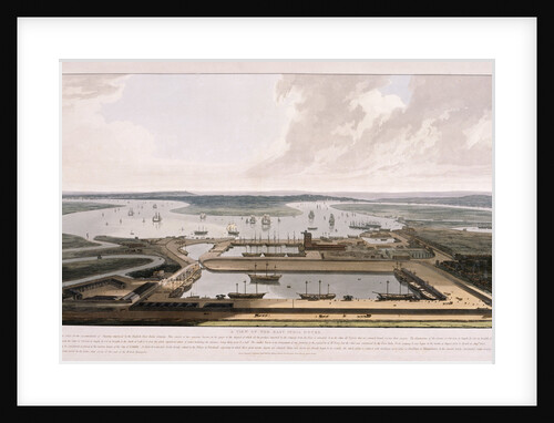 East India Docks, Poplar, London by William Daniell