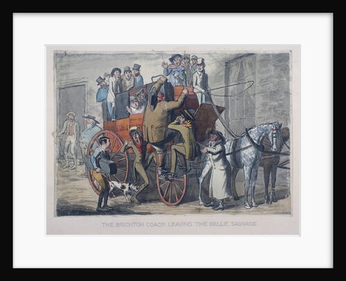 Brighton Coach leaving th Belle Sauvage Inn, London by Anonymous