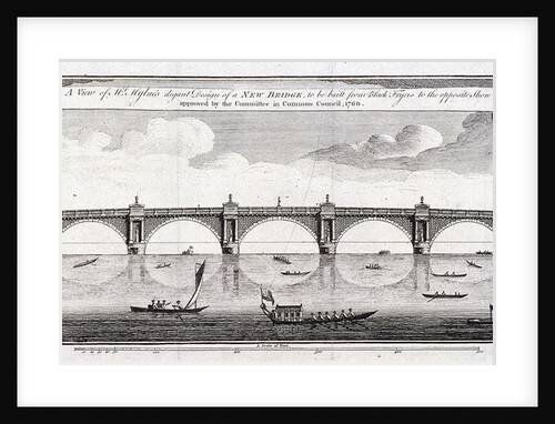 Design for Blackfriars Bridge, London by Robert Mylne II