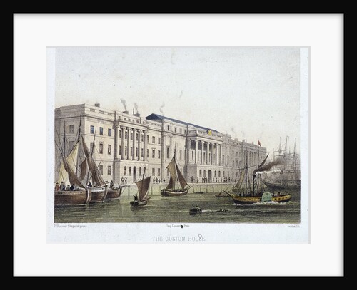 Custom House and River Thames, London by Louis Julien Jacottet