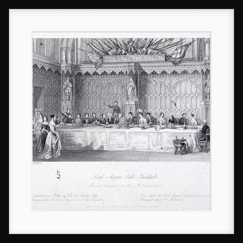 Lord Mayor's Banquet, Guildhall, London by J Shury