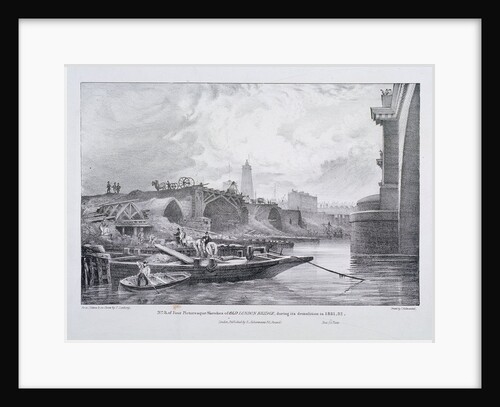 London Bridge (old), London by Charles Joseph Hullmandel