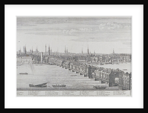 London Bridge (old), London by Samuel Buck