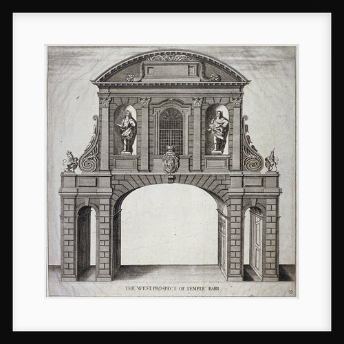 The West Prospect of Temple Bar, London by John Nixon