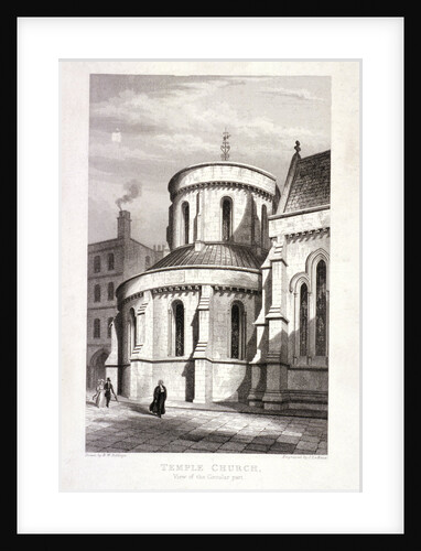 Temple Church, London by John Le Keux