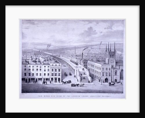 Birdseye view of Grand Junction Railway, London by Joseph Bouvier