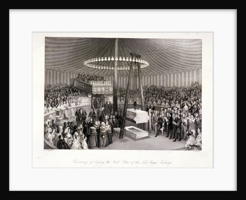 Prince Albert laying the first stone at the Royal Exchange, London by Harlen Melville