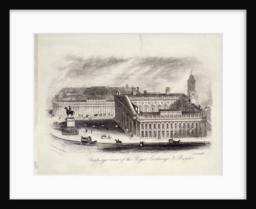 Bird's-eye view of the Royal Exchange, London by Anonymous