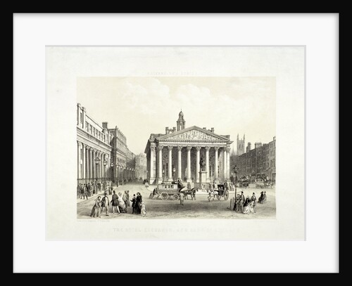 Royal Exchange and the Bank of England on the left, London by Thomas Picken