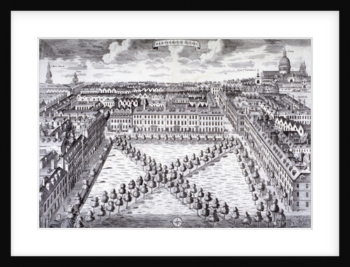 Bird's-eye view of Charterhouse Square, Finsbury, London by Sutton Nicholls