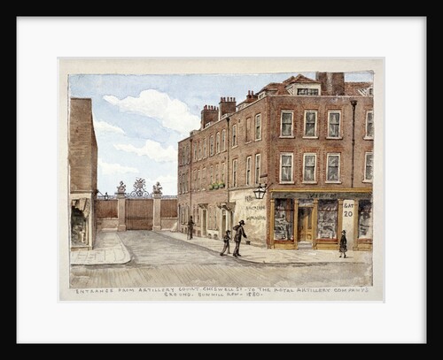 Chiswell Street with entrance to the Royal Artillery Company's ground, Finsbury, London by Anonymous