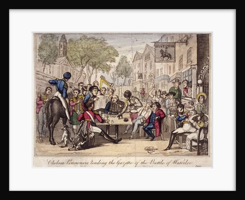 Chelsea Pensioners reading the gazette of the Battle of Waterloo, Chelsea, London, 1815 by Anonymous