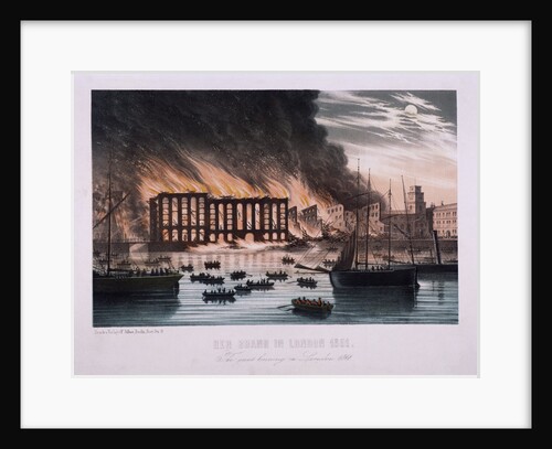View of the Cotton's Wharf Fire, Bermondsey, London by Anonymous