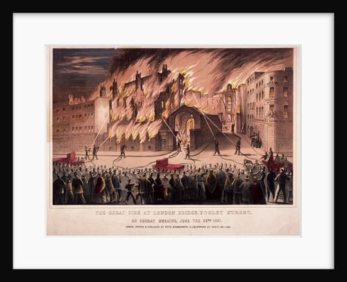 Firemen fighting the blaze at the Cotton's Wharf Fire, Bermondsey, London by Anonymous