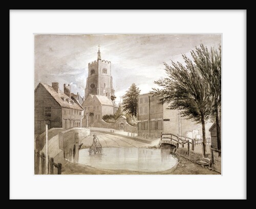 Hackney Brook and St John's church, Hackney, London by Anonymous